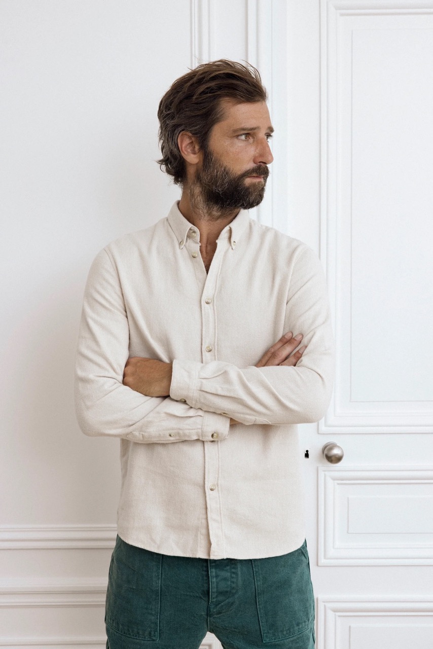 Chemise Massimo Twill Brossé CUISSE DE GRENOUILLE