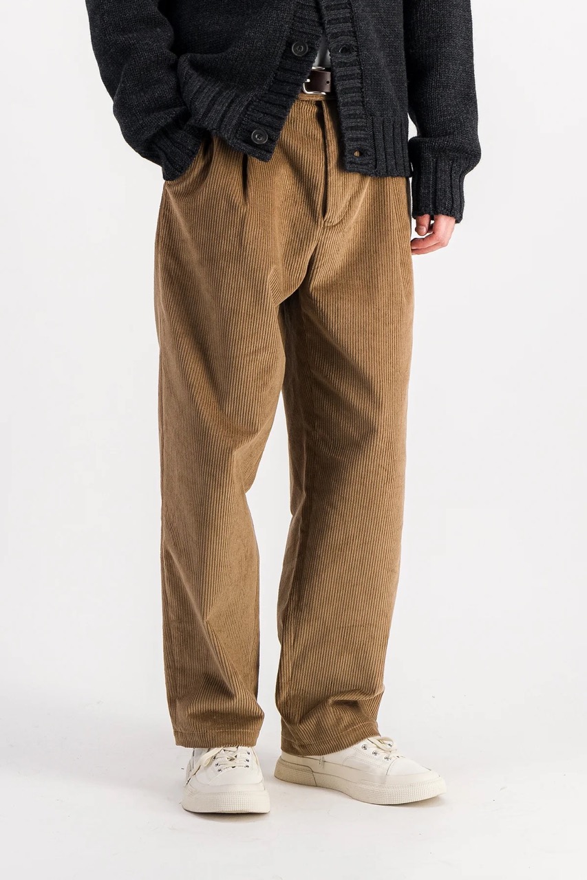 Pantalon Pleats Cord Beige PARAGES