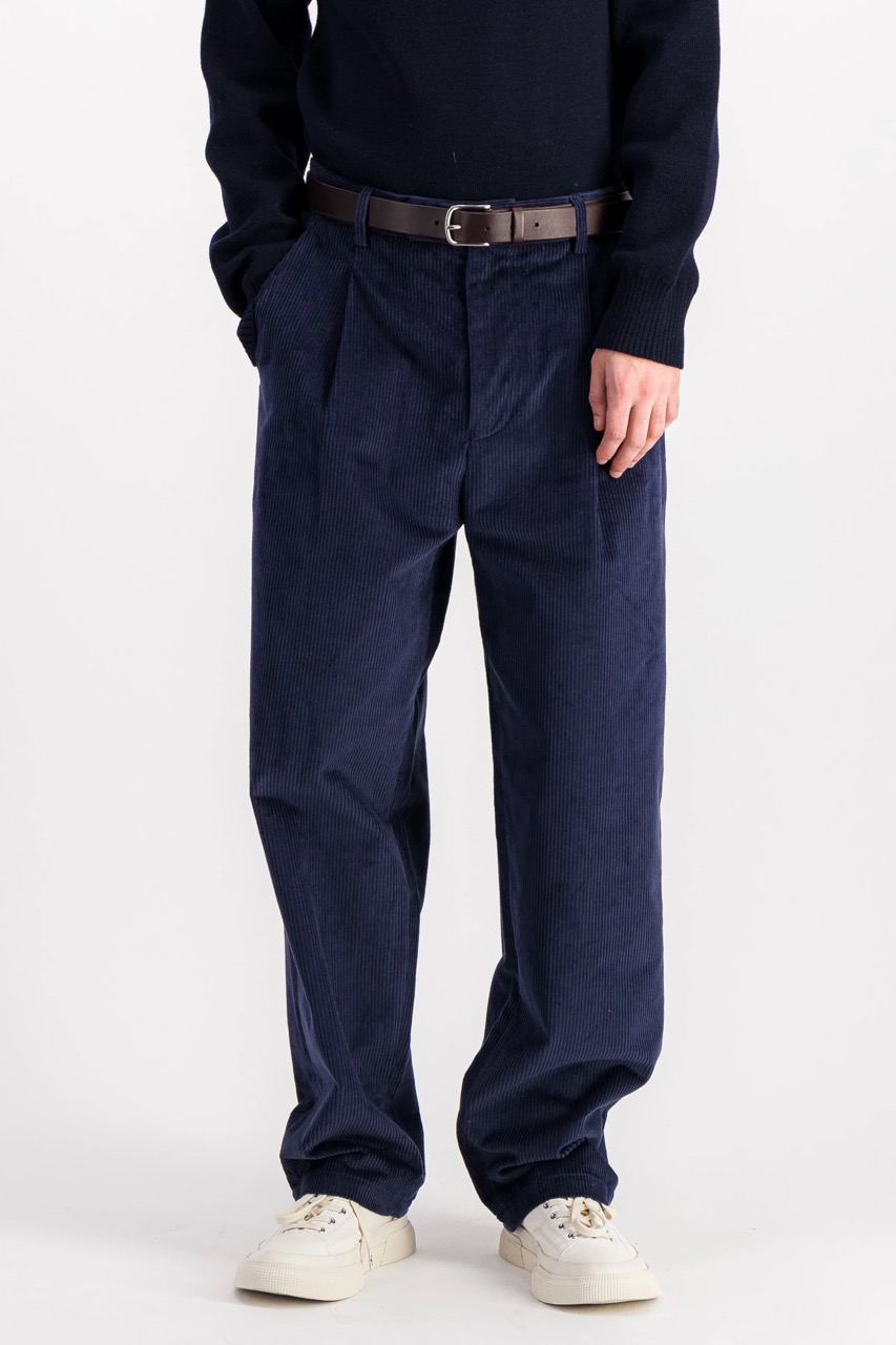 Pantalon Pleats Cord Marine PARAGES