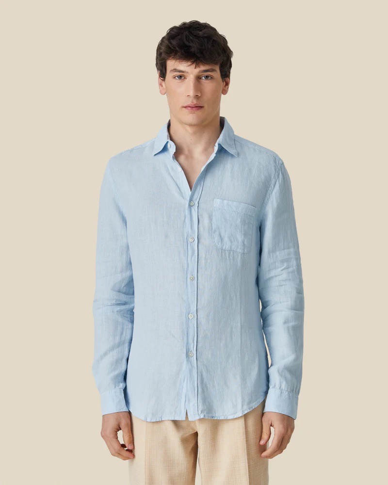 Chemise Long Sleeve Linen Sky Portuguese Flannel