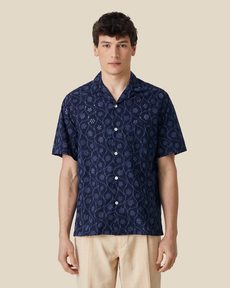 Chemise Short Sleeve Rendi Blue Portuguese Flannel