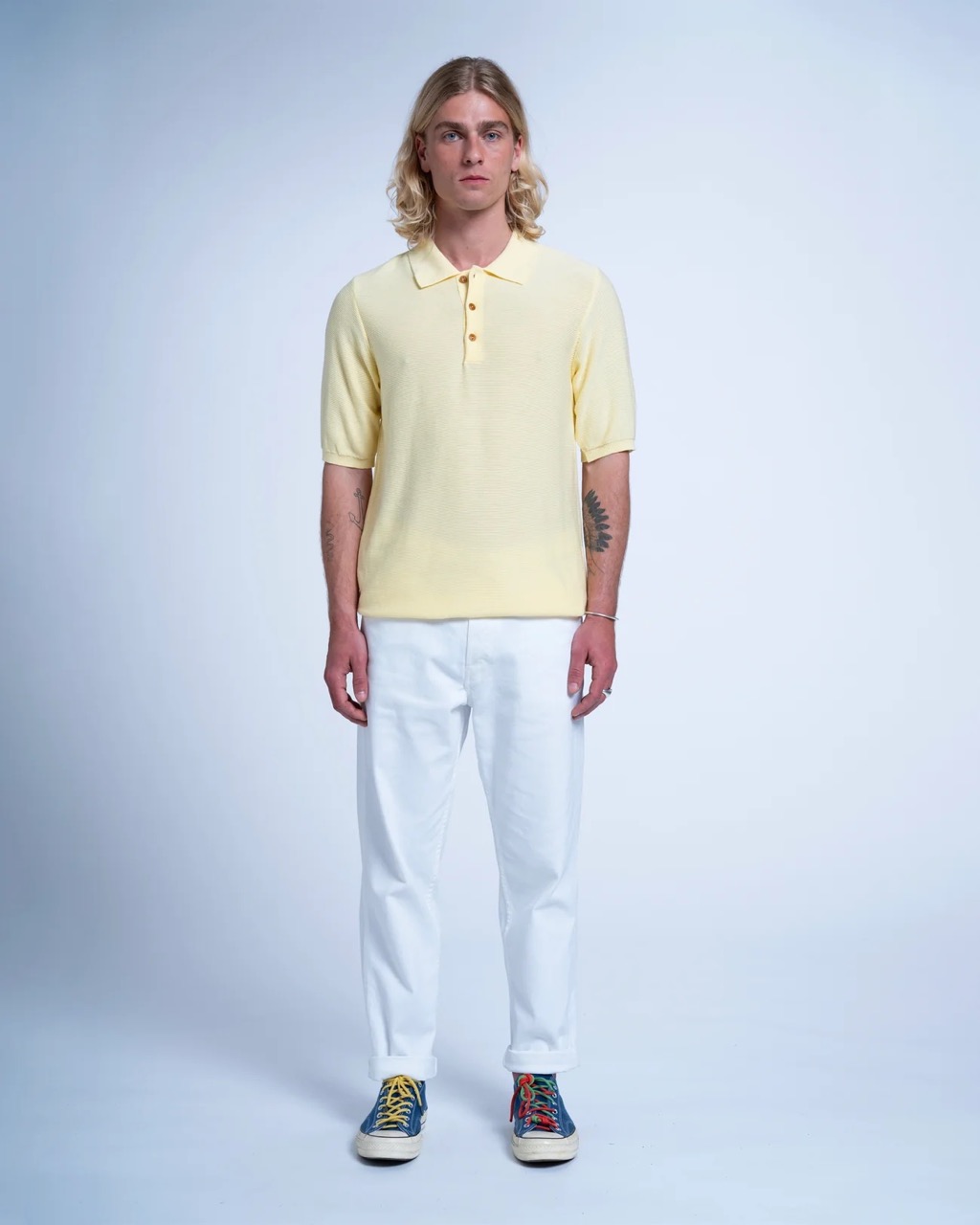 Polo tricoté Italo jaune Homecore