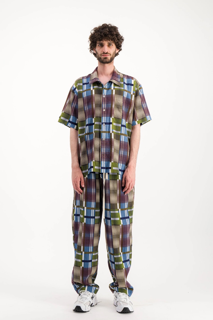 Chemise Orage Bleu-Bordeaux PARAGES