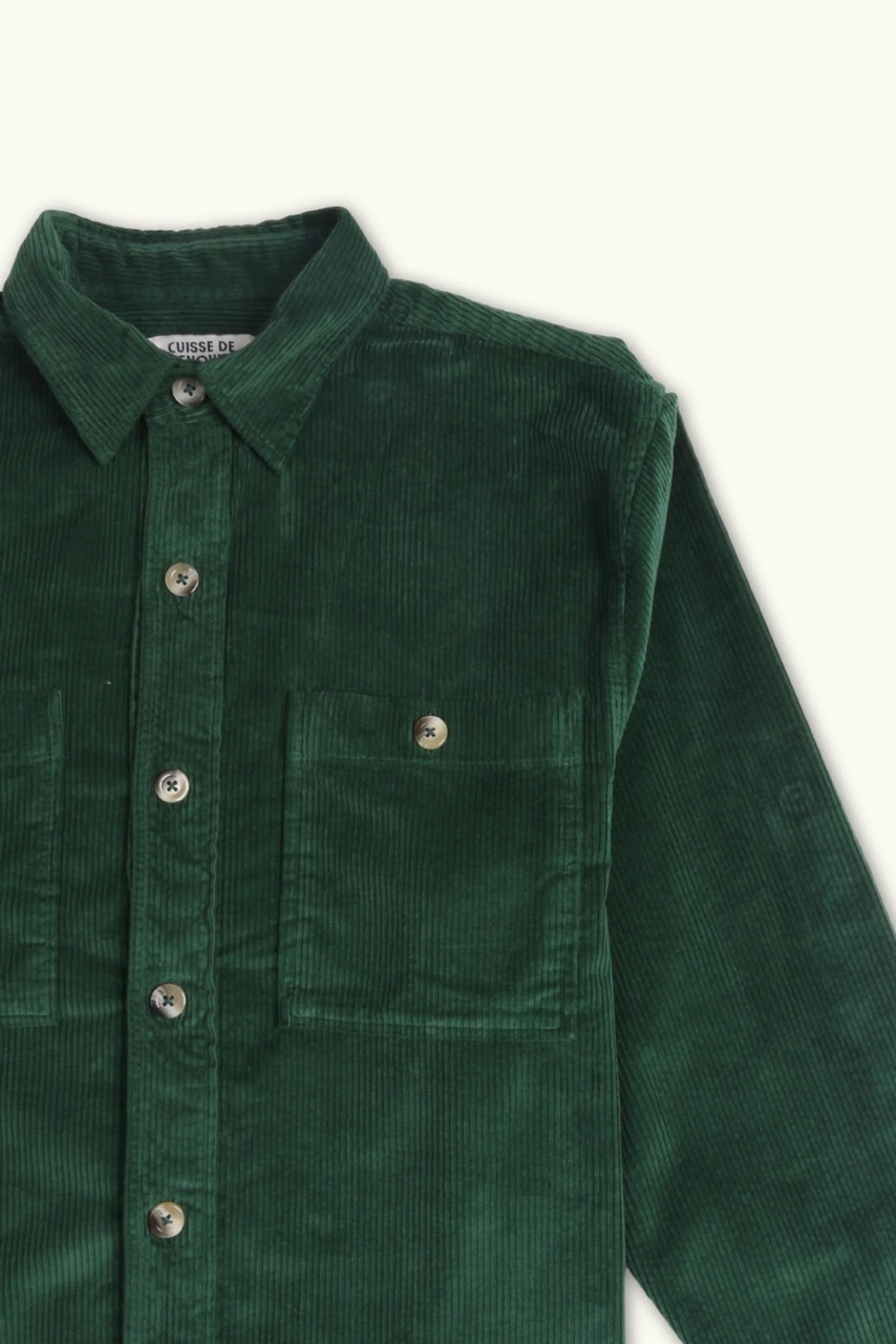 Paris Surchemise Velour Pine Green CUISSE DE GRENOUILLE