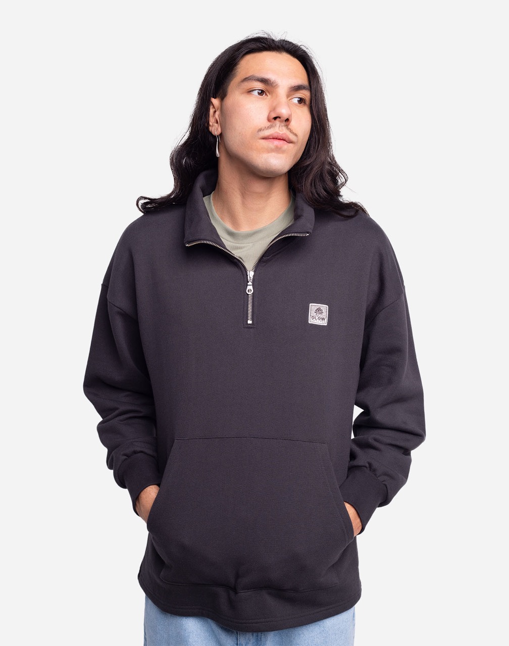 Sweatshirt Halfzip Bernex Noir OLOW