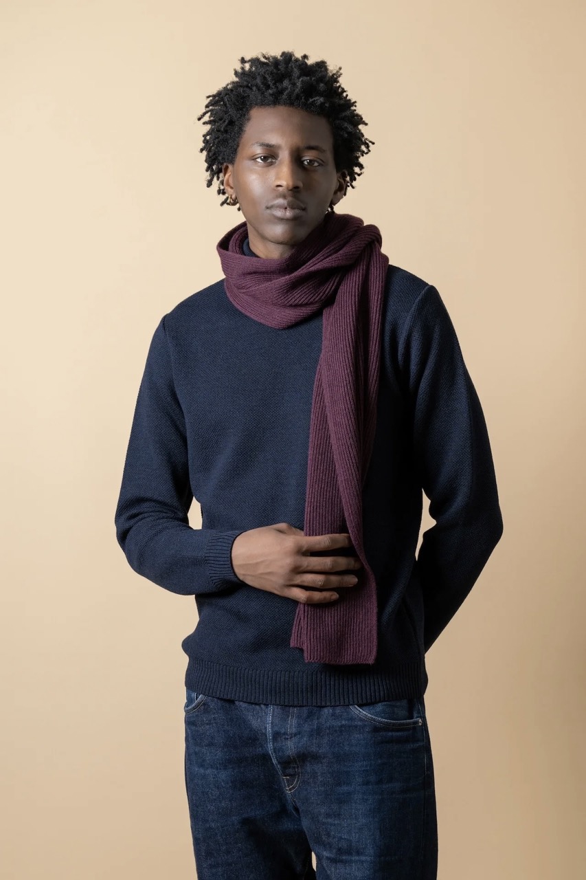 Echarpe Loris Laine Merinos Bordeaux NITTO KNITWEAR