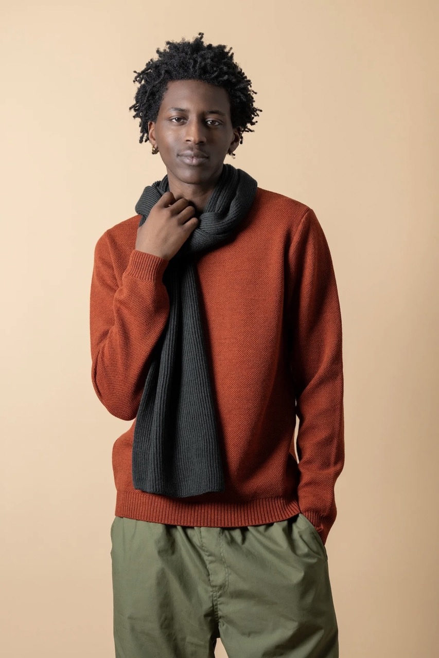 Echarpe Loris Laine Merinos Kaki NITTO KNITWEAR