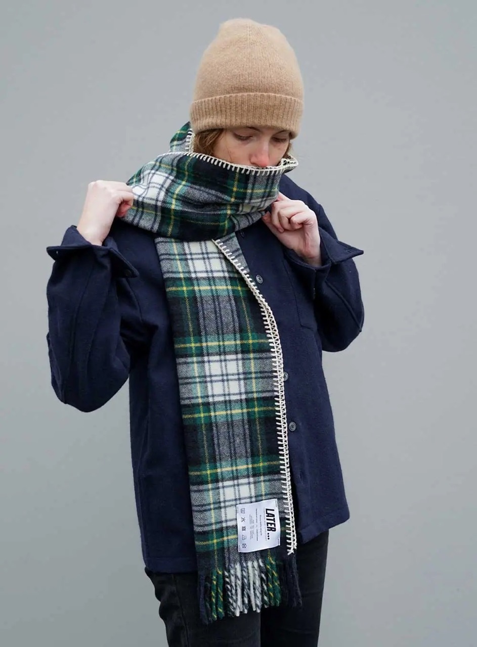 Echarpe Tartan Marine Vert LATER