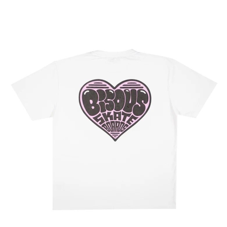 T-Shirt Bisous Heart White BISOUS SKATEBOARD