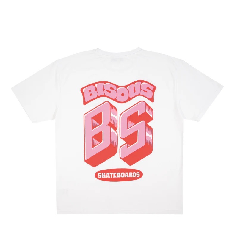 T-Shirt Bisous Monogram White BISOUS SKATEBOARD