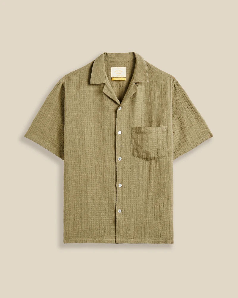 Chemise Manches Courtes Grain Kaki PORTUGUESE FLANNEL