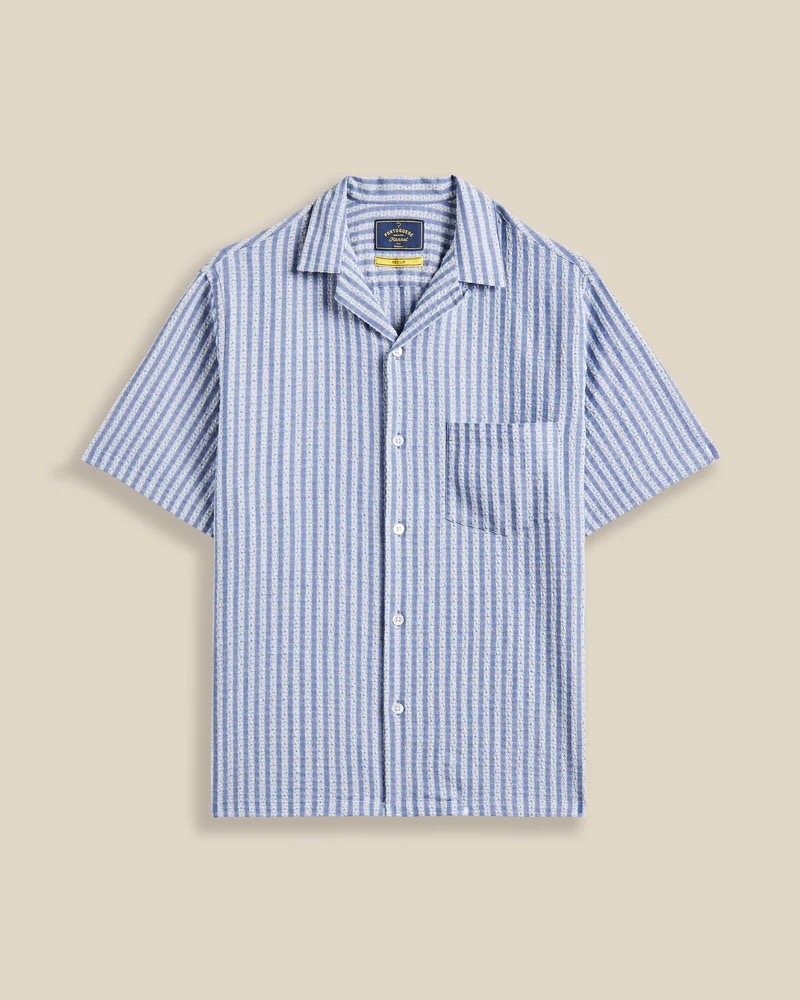 Chemise Manches Courtes Jacquard Chambray PORTUGUESE FLANNEL