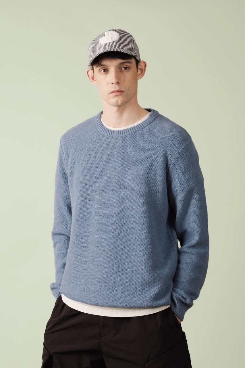Pull Coton Agop Indigo NITTO KNITWEAR