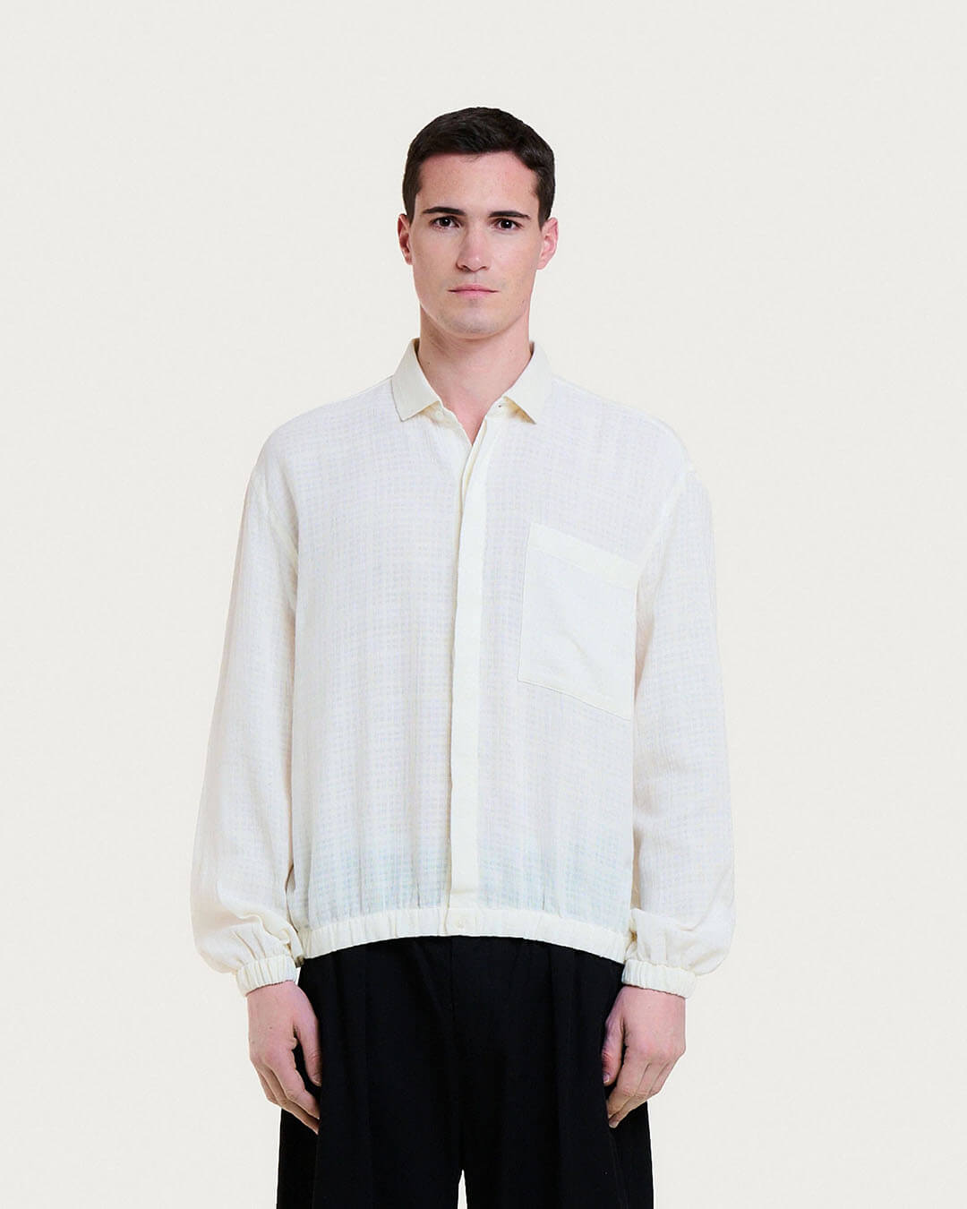 Surchemise Dargy Lety cream Homecore en coton coupe moderne
