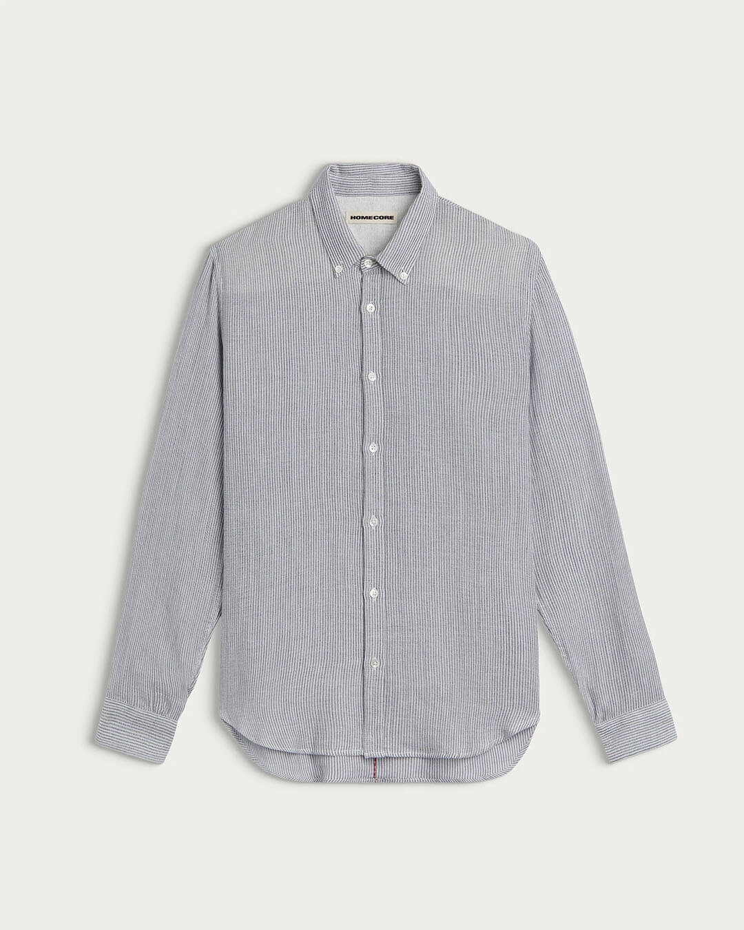 Chemise Tokyo Tiara Grey Stripes Homecore en coton rayé gris coupe classique
