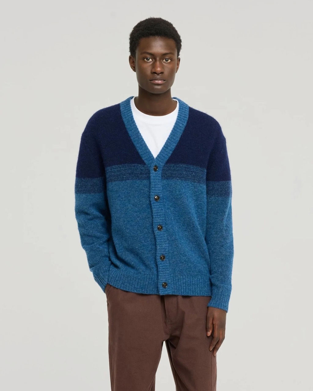 Mural Blue Cardigan | CASTART – Maille alpaga-laine premium