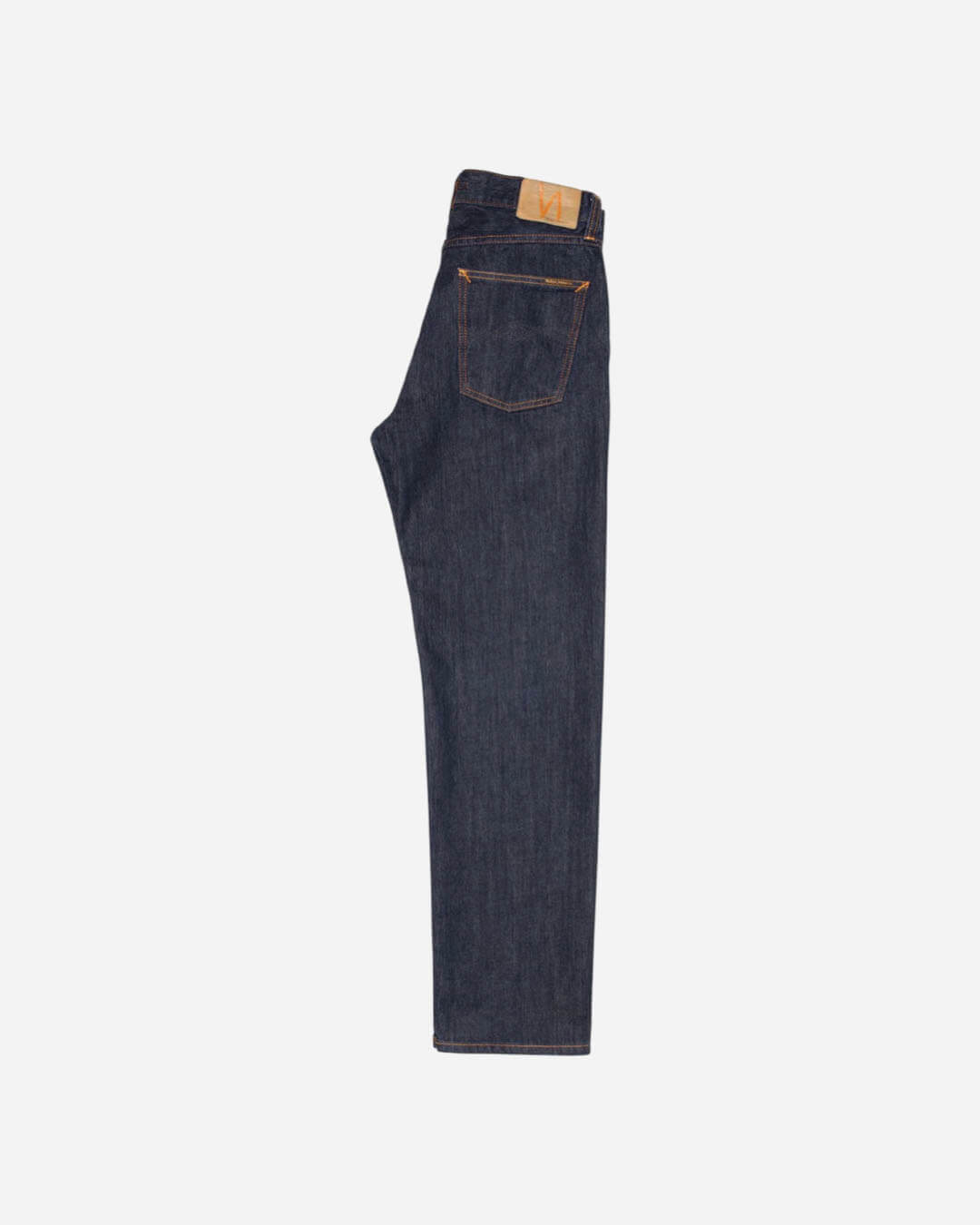 Jean Nudie Jeans Rad Rufus Blue One Wash en coton organique, coupe droite, taille haute, indigo profond