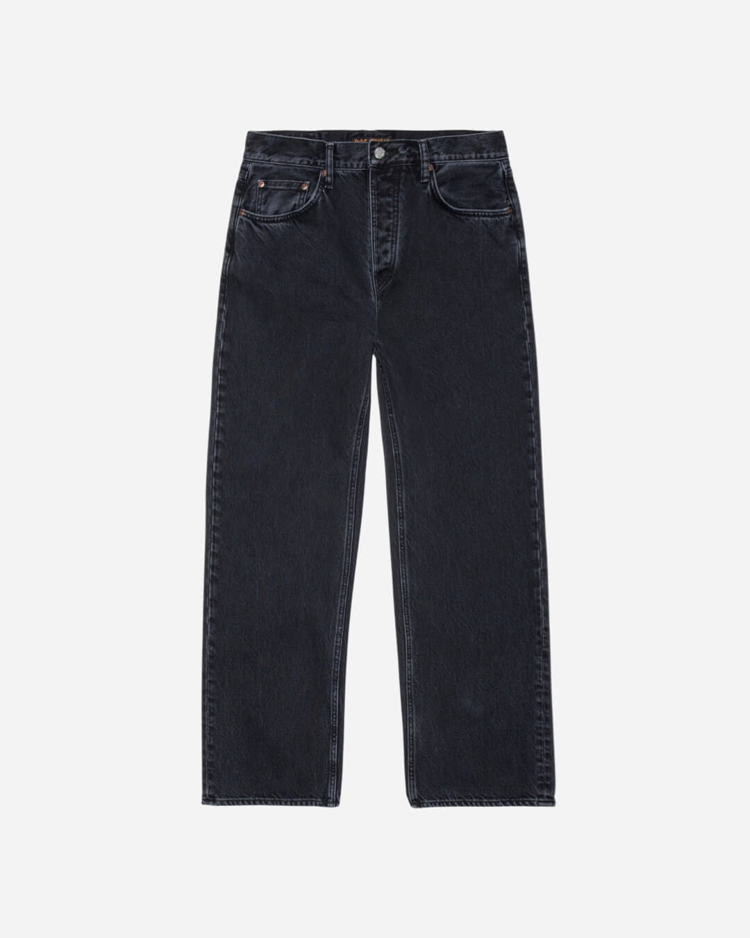 Jean Nudie Jeans Tuff Tony Black Vintage, coupe loose wide-leg, 100% coton organique, lavage noir vintage