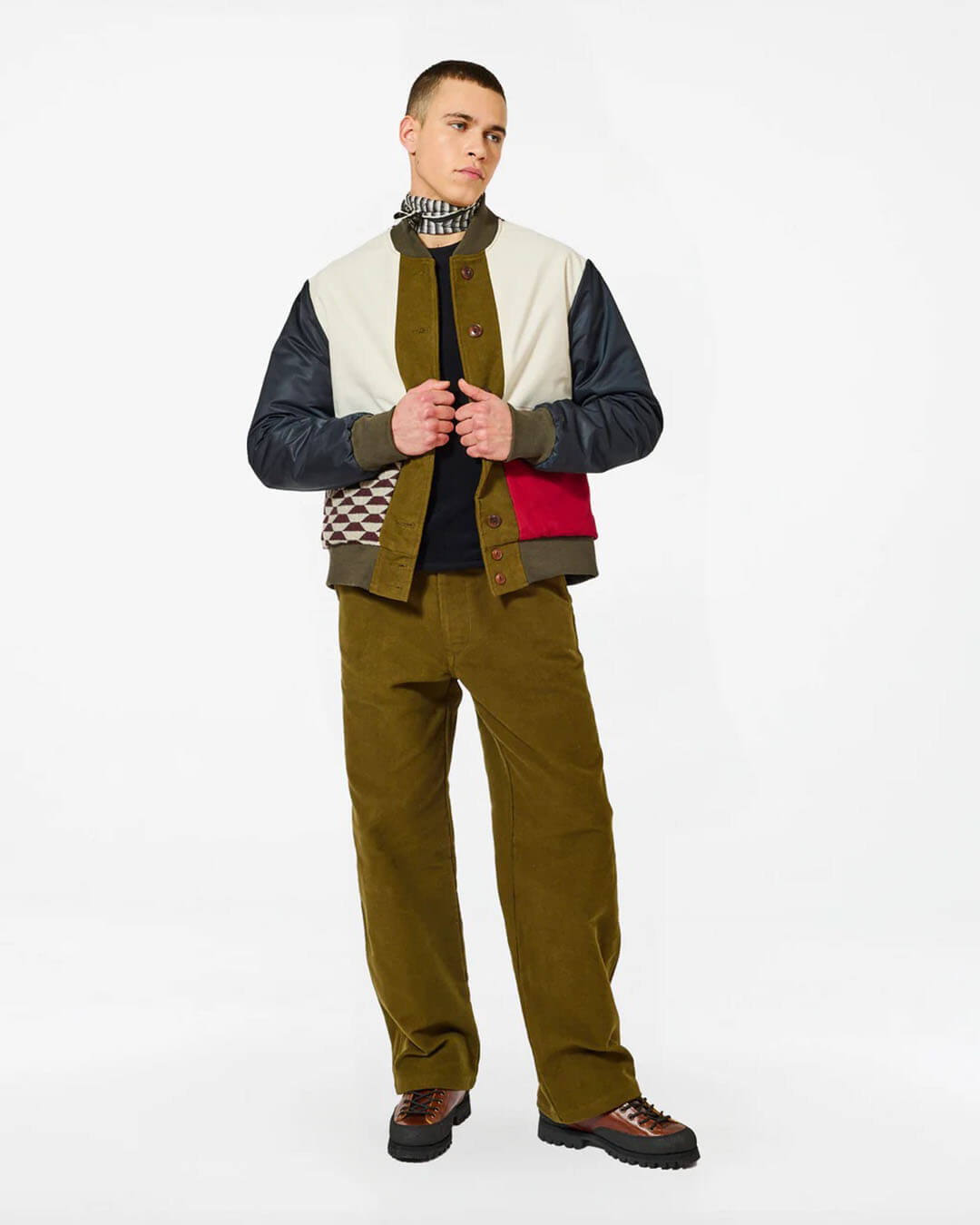 Veste Homecore Kappa Vosges Khaki réversible en coton, coupe oversize kaki/graphique