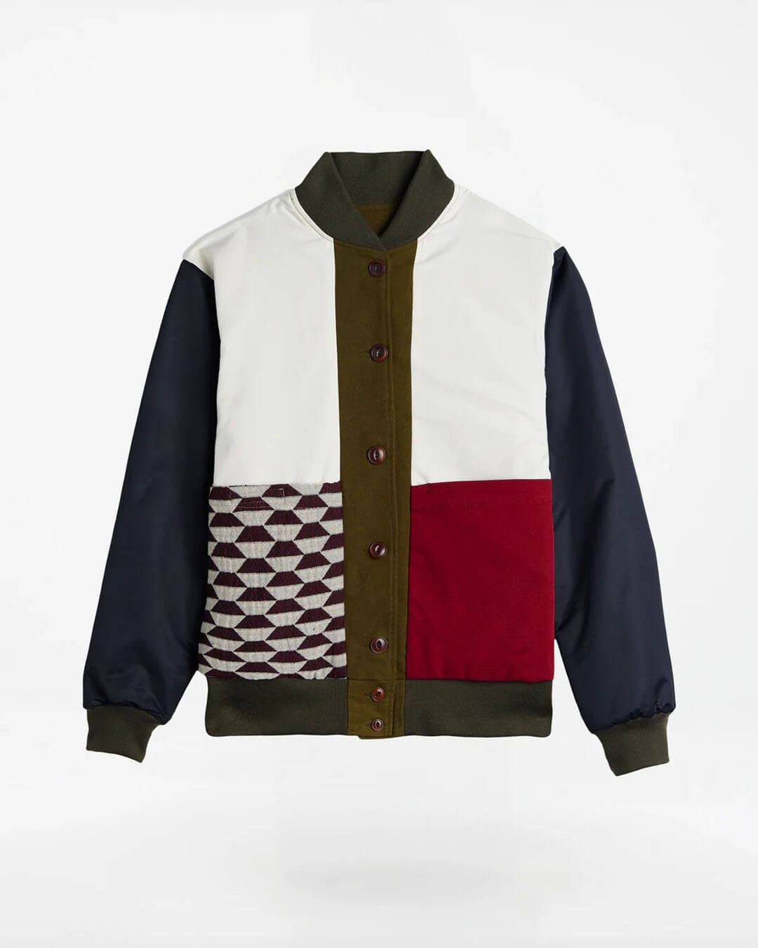Veste Homecore Kappa Vosges Khaki réversible en coton, coupe oversize kaki/graphique