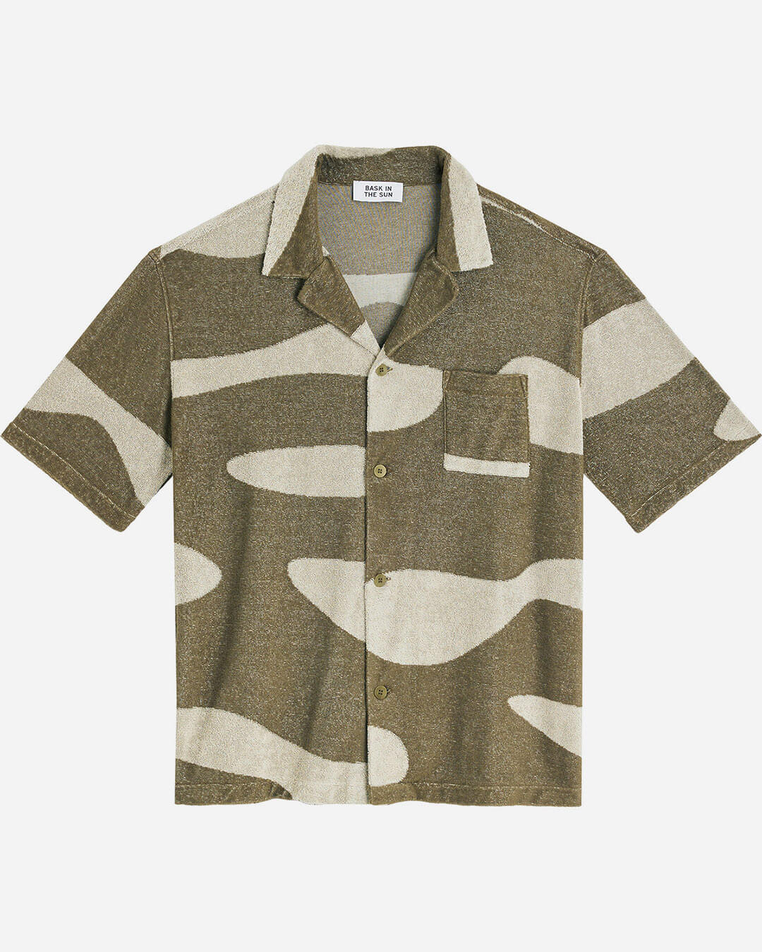 Chemise homme Olive Borja Shirt Bask In The Sun – coton biologique – olive
