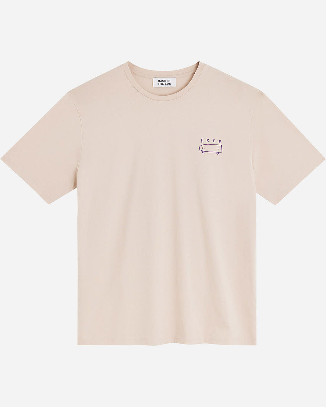 t shirt bask in the sun clay free t shirt coton bio beige graphique homme