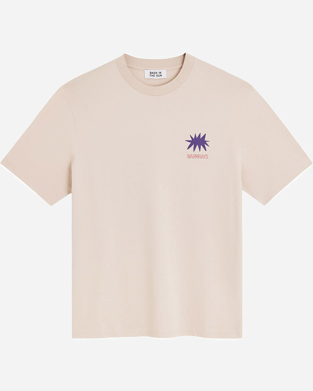 t shirt bask in the sun clay warmrays t shirt coton bio beige graphique homme