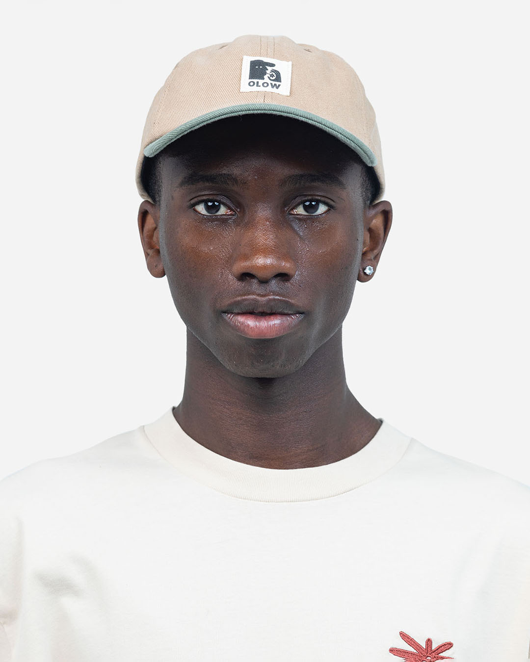 Casquette Six Panel Stanton Bicolore Sable OLOW casquette coton biologique bicolore sable avec visière courbée
