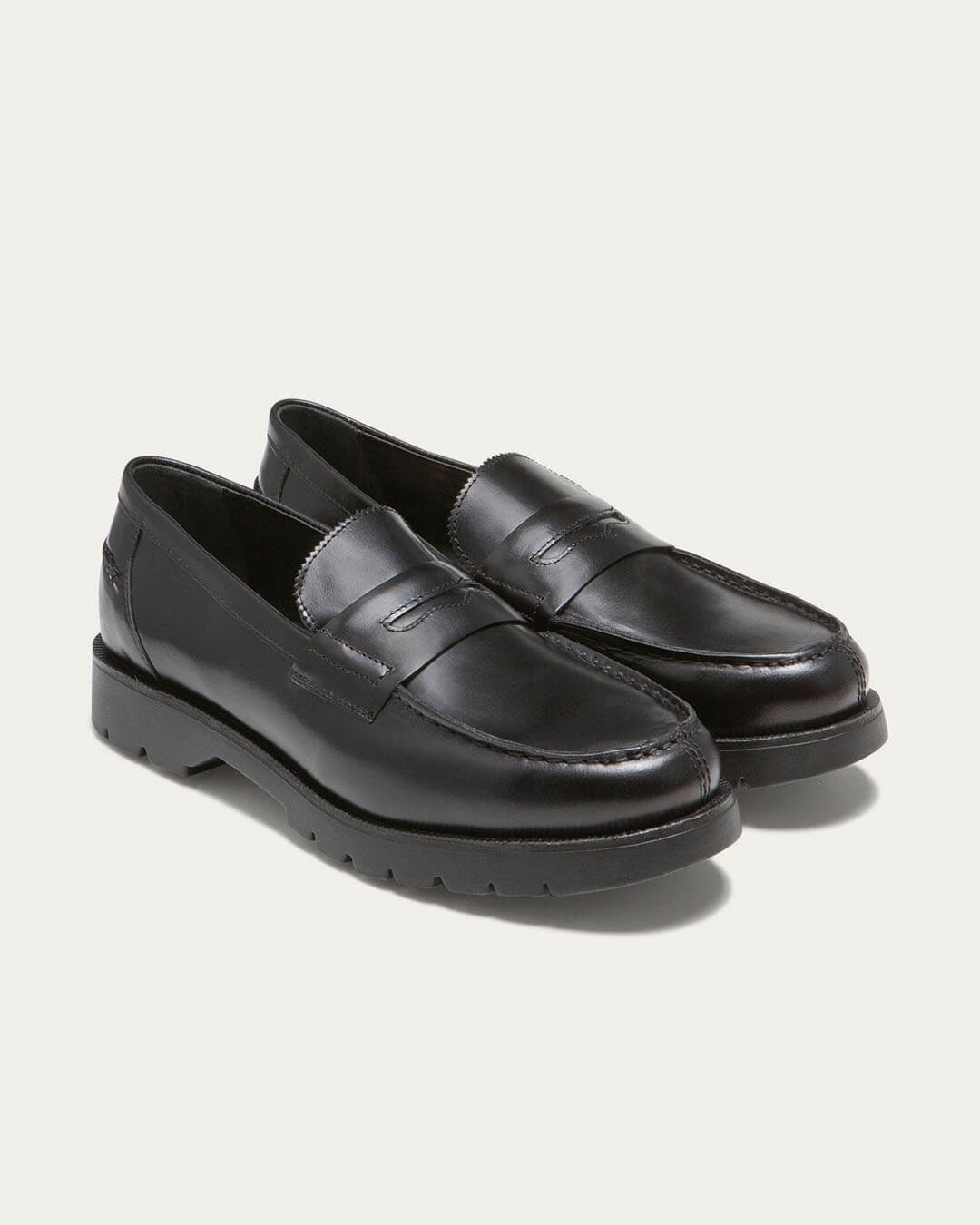 Mocassins Cotteur B2 Noir Kleman en cuir noir fabrication française