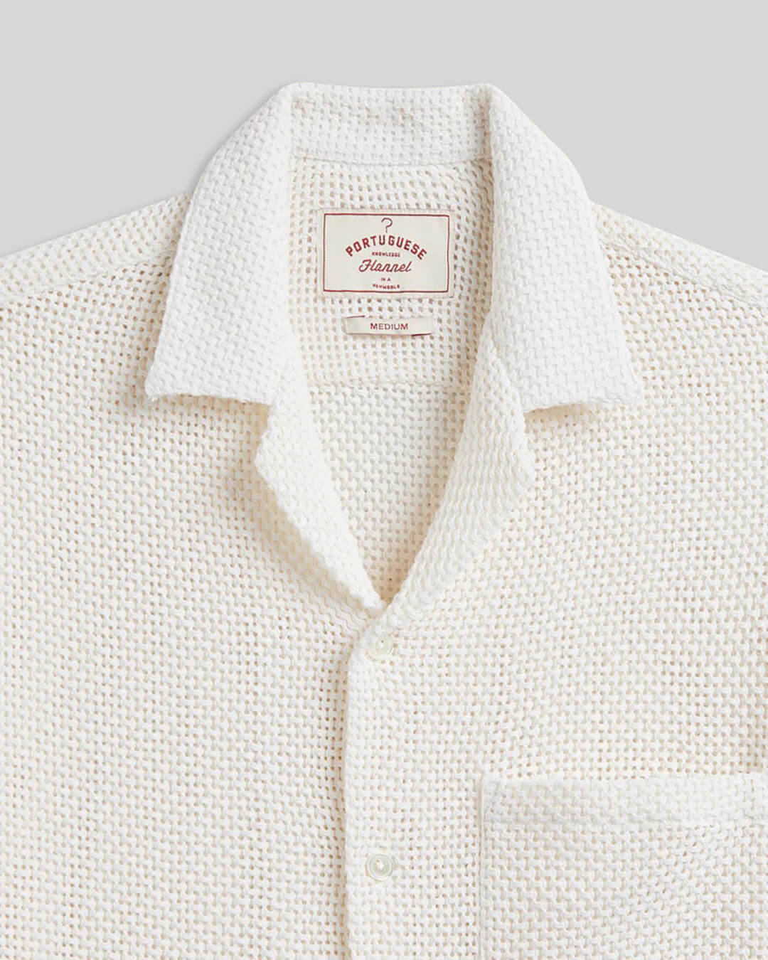 Chemise Agora White Portuguese Flannel en coton mélangé blanc texturé