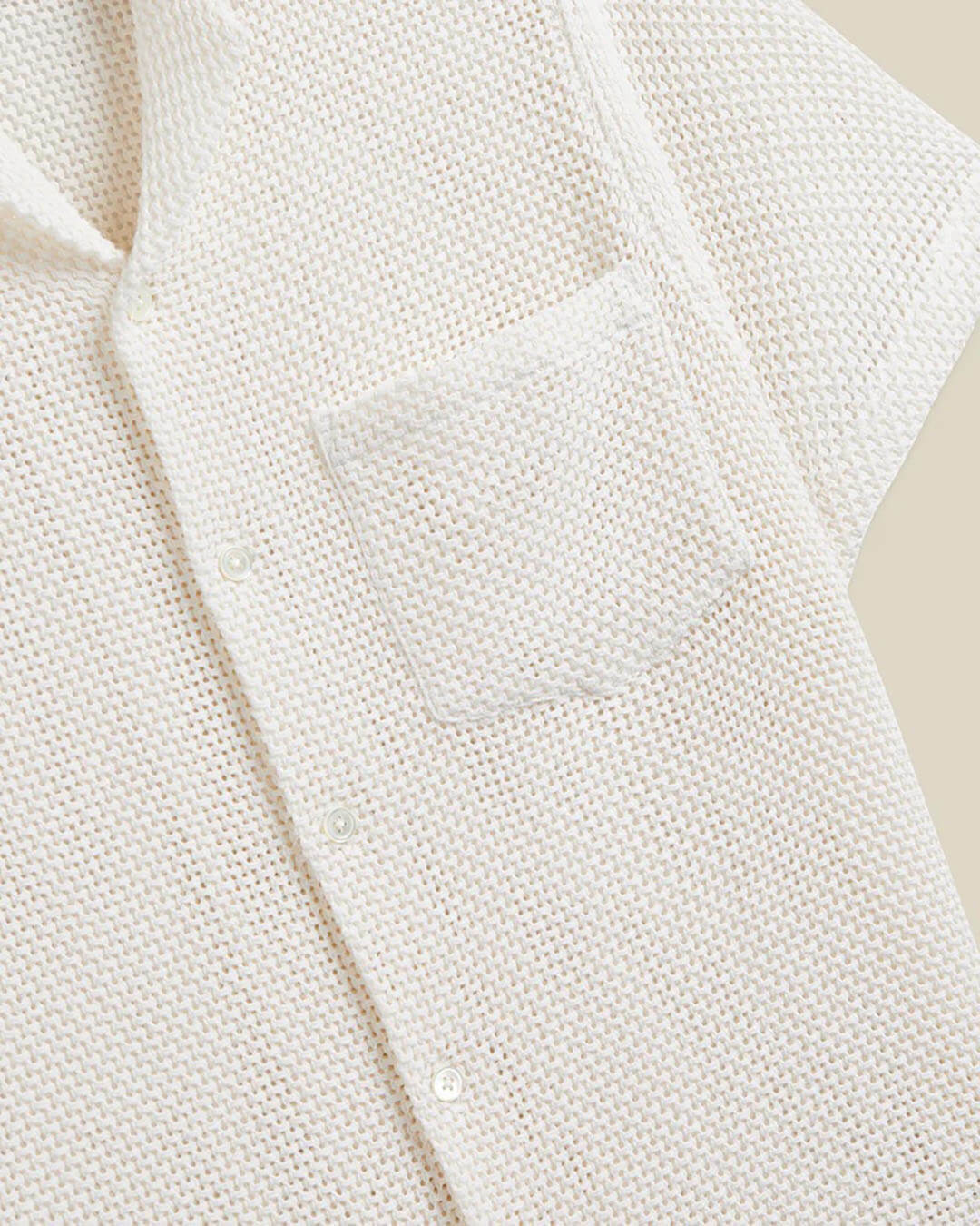 Chemise Agora White Portuguese Flannel en coton mélangé blanc texturé