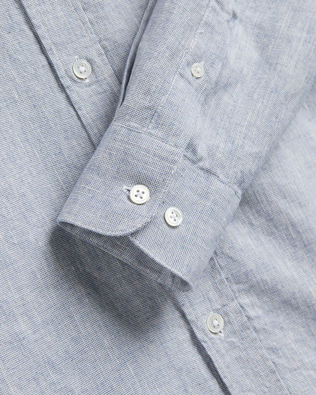 Chemise Granular blue Portuguese Flannel en coton et lin texturé