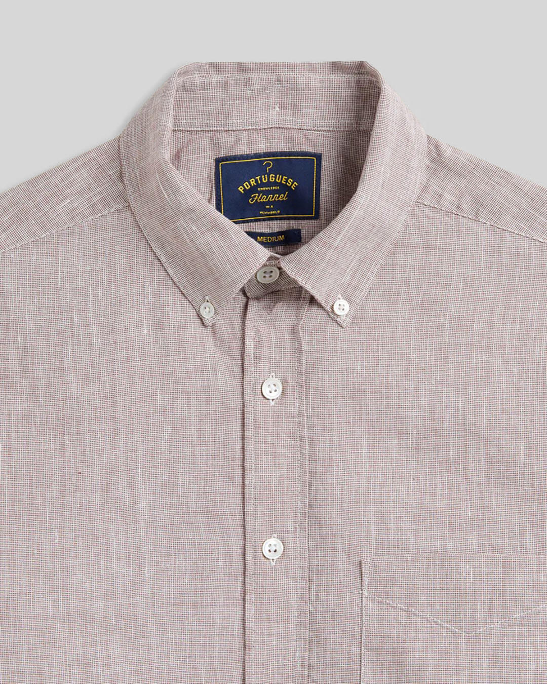Chemise Granular Bordeaux Portuguese Flannel en coton et lin texturé