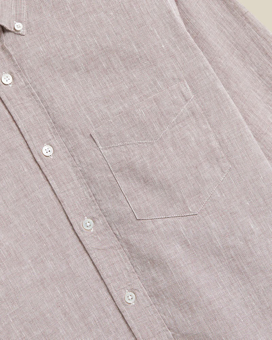 Chemise Granular Bordeaux Portuguese Flannel en coton et lin texturé