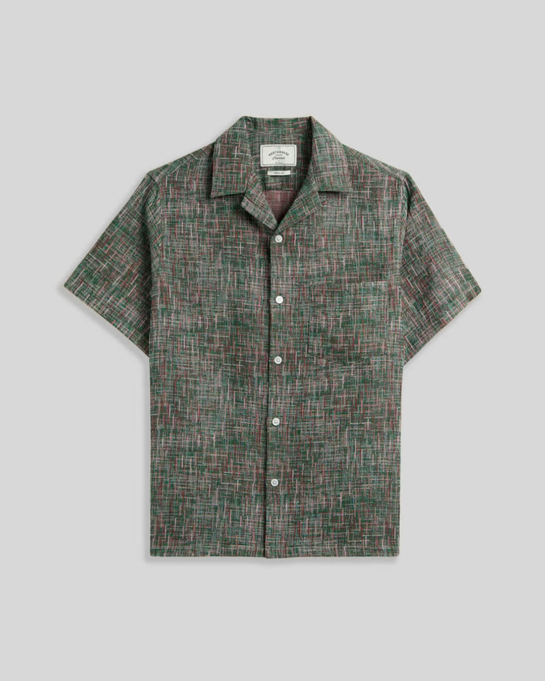 Chemise Summer Bouclé Green Portuguese Flannel en tissu bouclé vert
