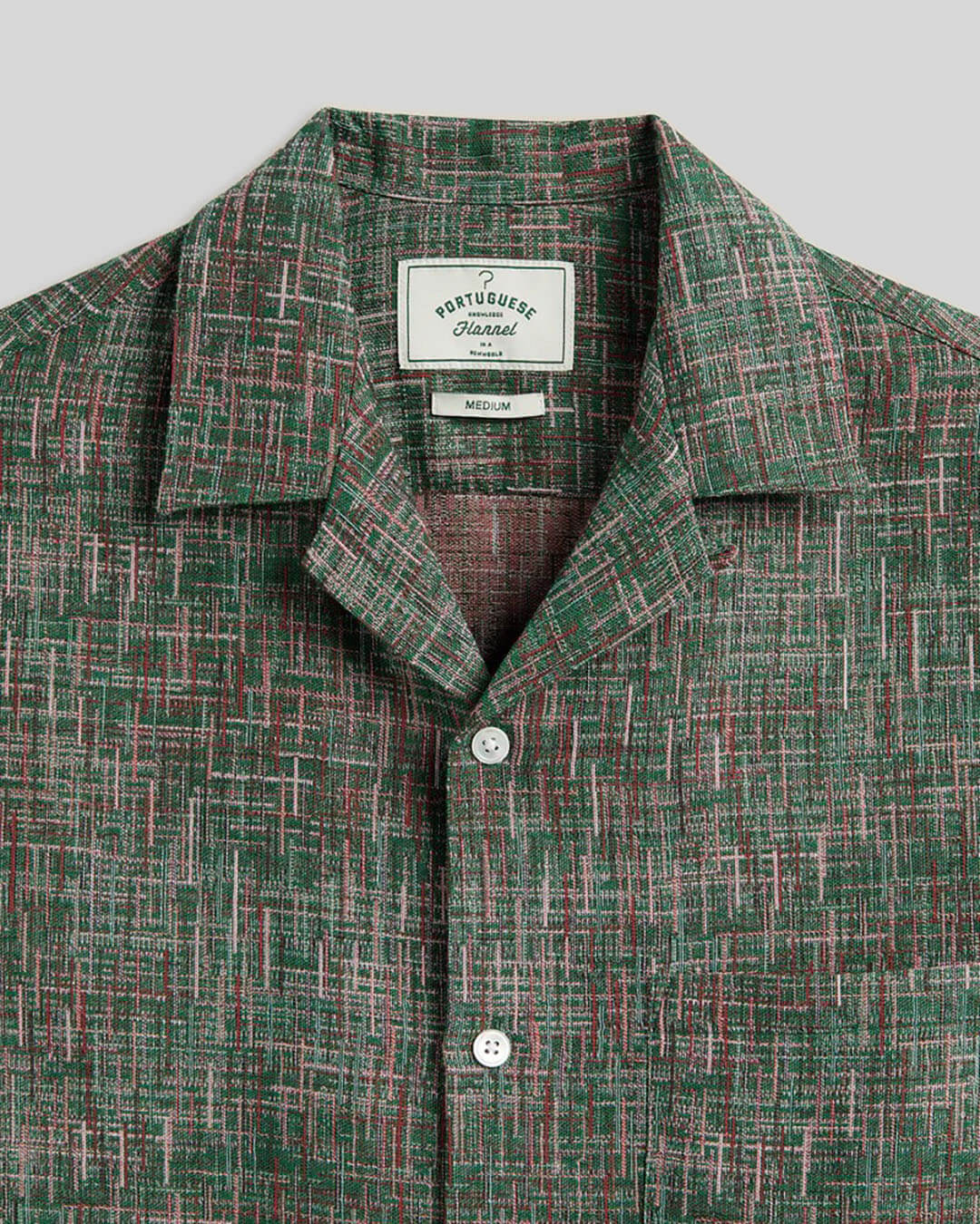 Chemise Summer Bouclé Green Portuguese Flannel en tissu bouclé vert