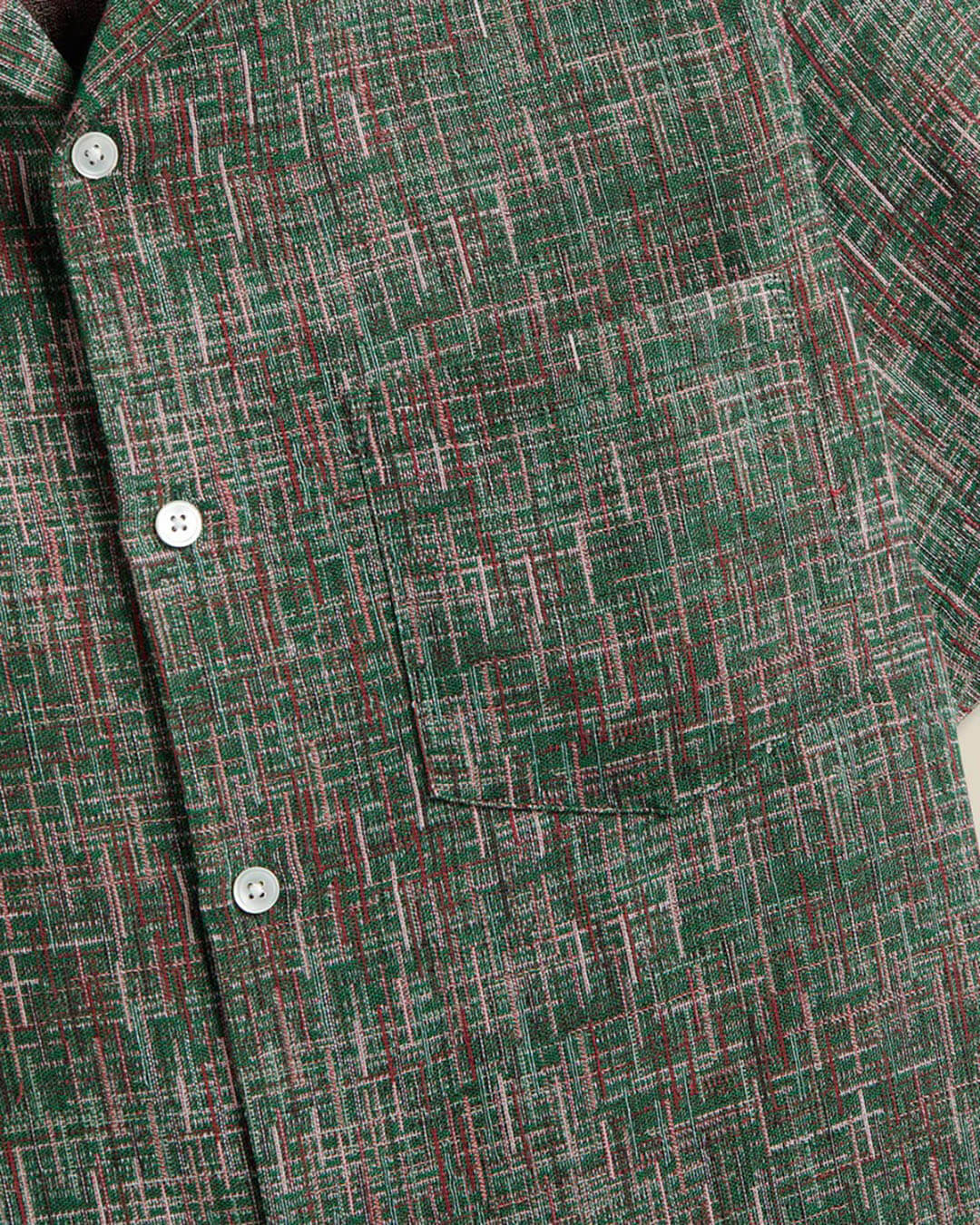 Chemise Summer Bouclé Green Portuguese Flannel en tissu bouclé vert