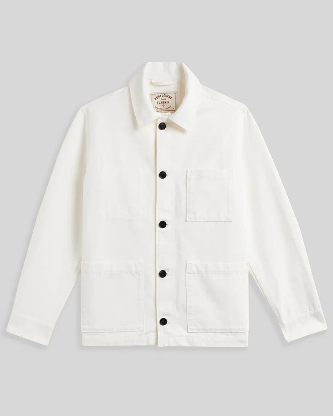 Veste Legacy Canvas Ecru Portuguese Flannel en coton canvas écru coupe workwear