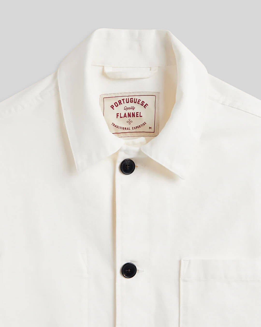 Veste Legacy Canvas Ecru Portuguese Flannel en coton canvas écru coupe workwear