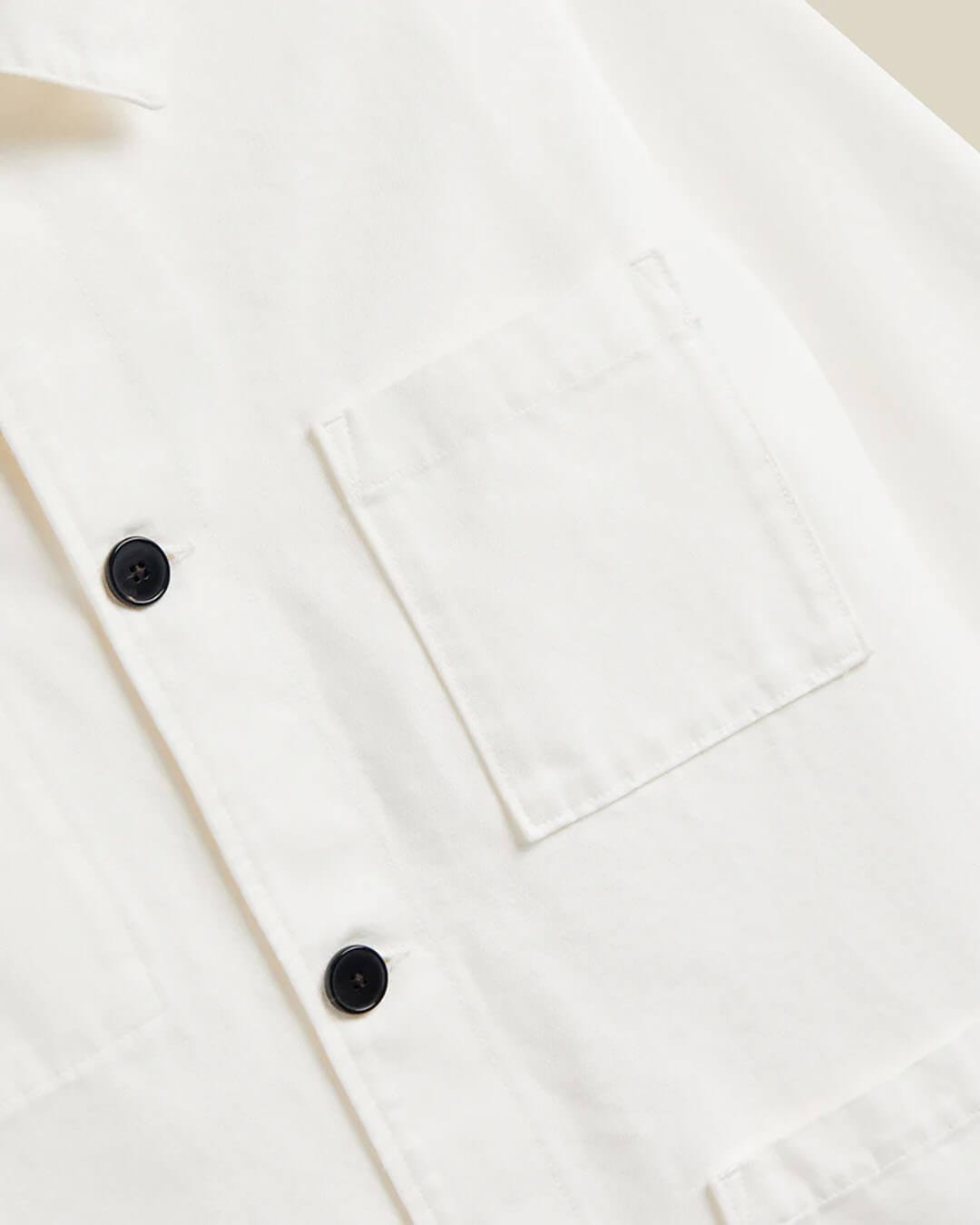 Veste Legacy Canvas Ecru Portuguese Flannel en coton canvas écru coupe workwear