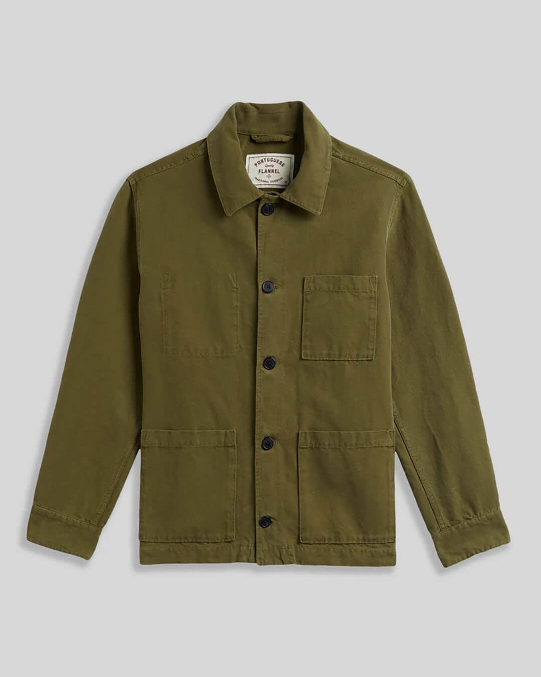 Veste Legacy Canvas Military Green Portuguese Flannel en coton canvas vert militaire