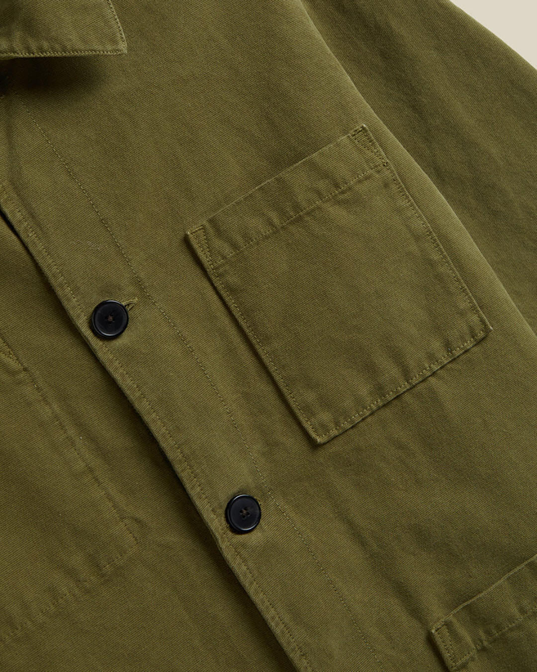 Veste Legacy Canvas Military Green Portuguese Flannel en coton canvas vert militaire