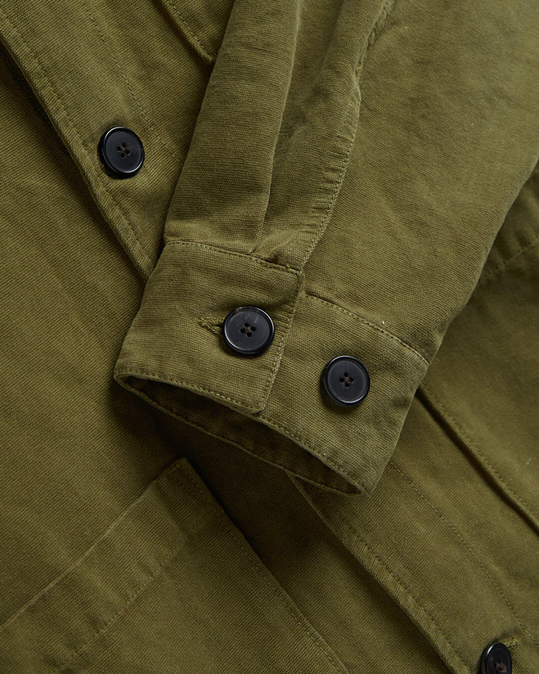 Veste Legacy Canvas Military Green Portuguese Flannel en coton canvas vert militaire