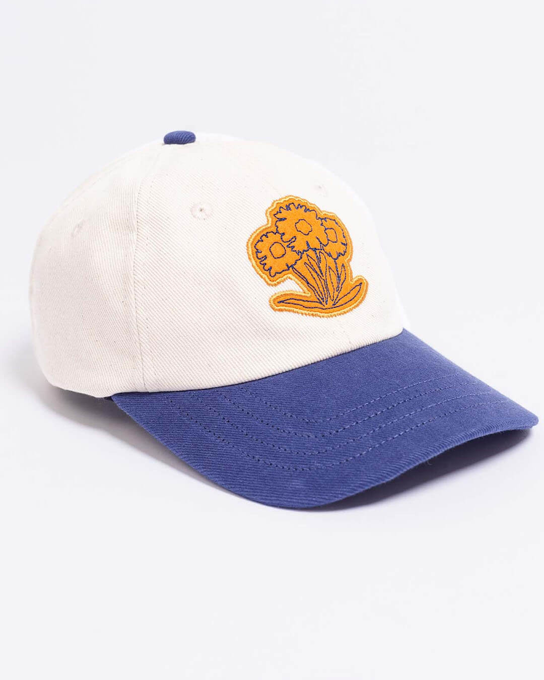 Casquette Six Panel Écrue OLOW coton biologique broderie style vintage minimaliste