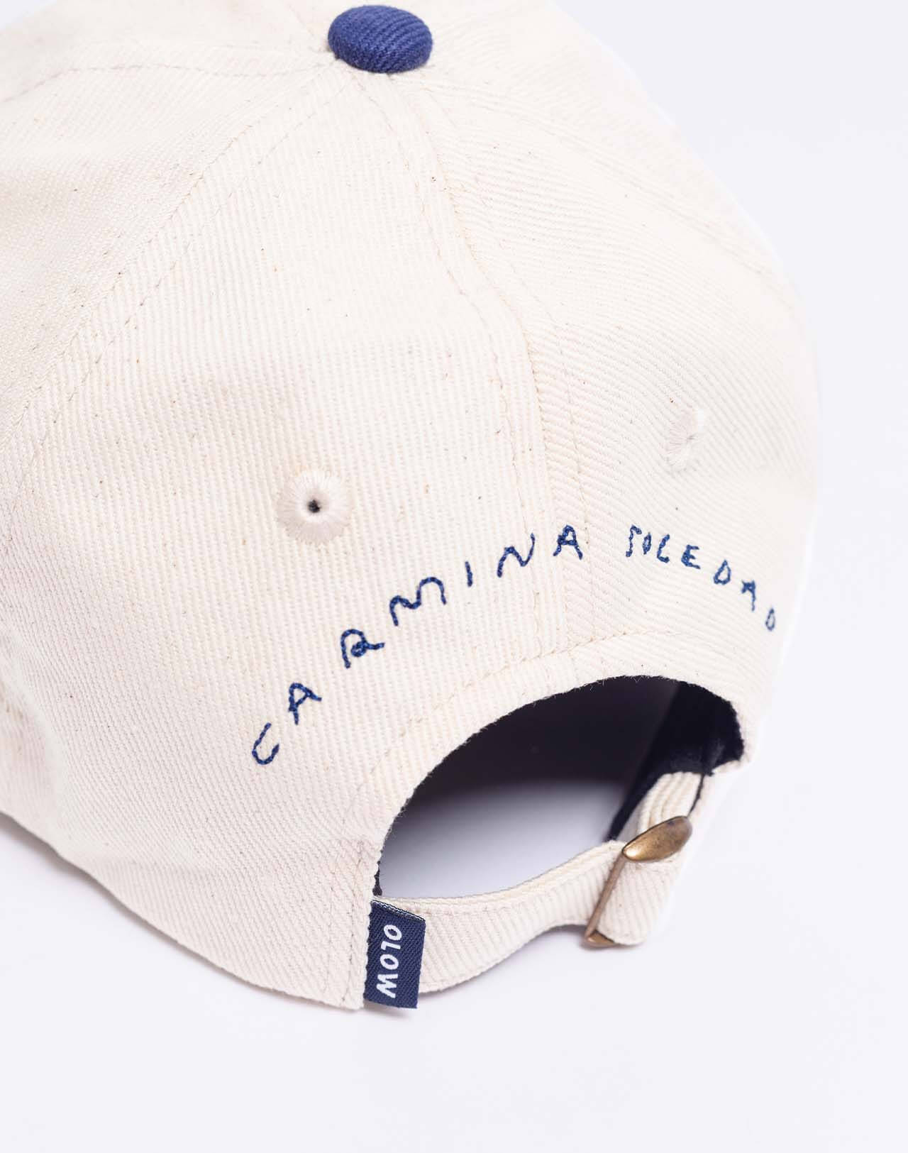 Casquette Six Panel Écrue OLOW coton biologique broderie style vintage minimaliste