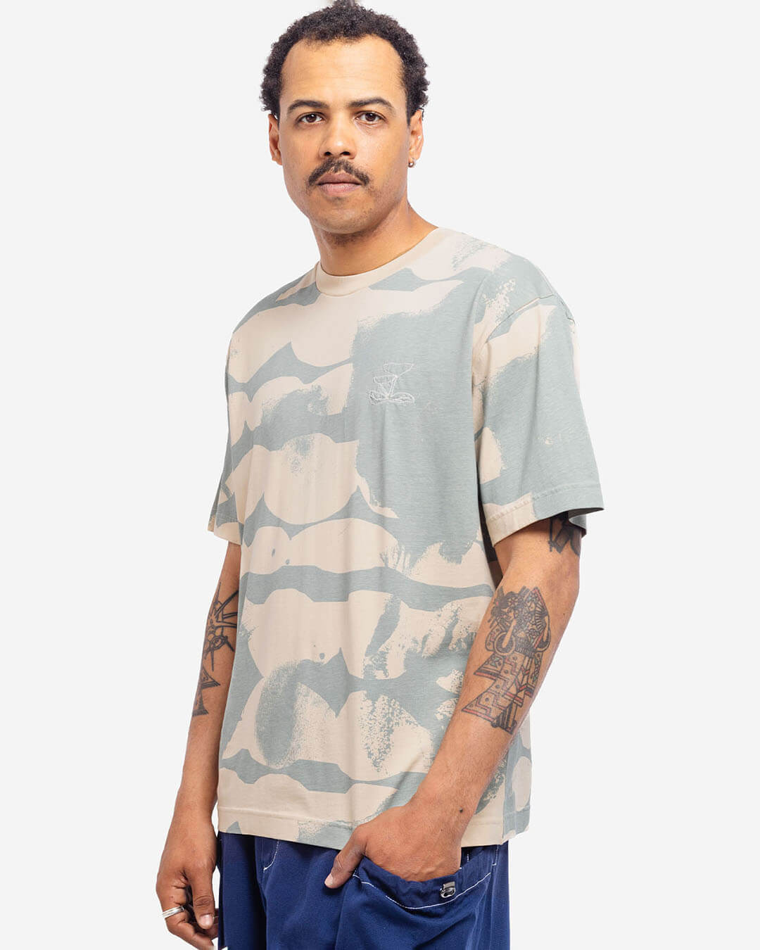 T-shirt Ample Gloria Bicolore OLOW coton biologique coupe loose design bicolore artistique