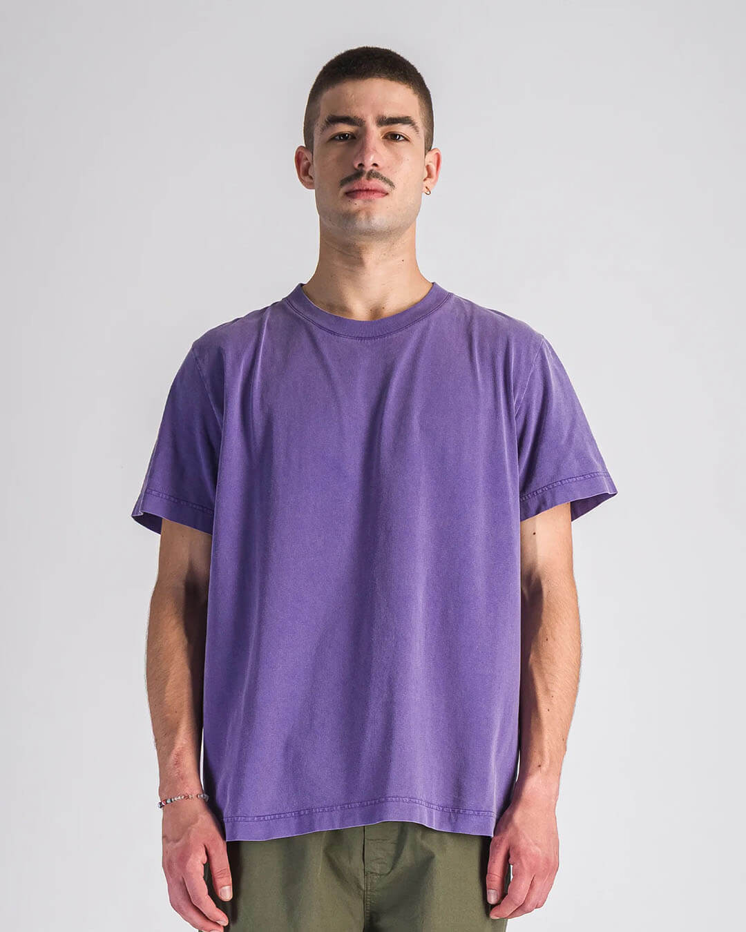 T-shirt Purple délavé Parages en coton coupe décontractée